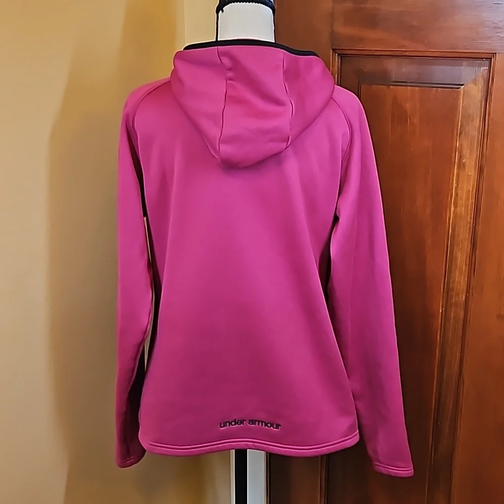 UNDER ARMOUR HOODIE SWEATSHIRT PURPLE BLACK MEDIUM ATHLETIC UA - Picture 9 of 12